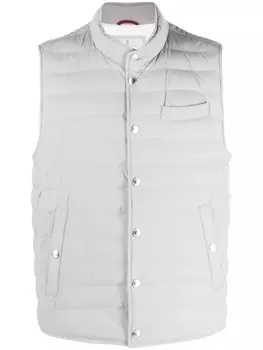 Brunello Cucinelli стеганый жилет, серый