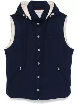 Brunello Cucinelli стеганый жилет, синий