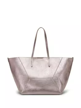Brunello Cucinelli сумка-тоут с эффектом металлик, розовый