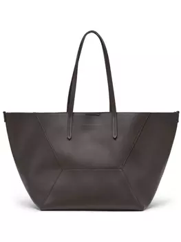 Brunello Cucinelli сумка-тоут с логотипом, коричневый