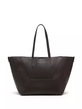 Brunello Cucinelli сумка-тоут с логотипом, коричневый