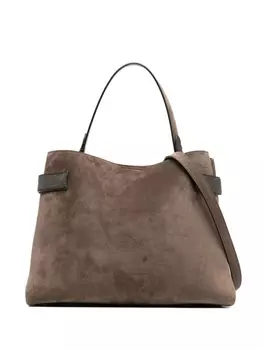 Brunello Cucinelli сумка-тоут с ремнем и верхней ручкой, коричневый
