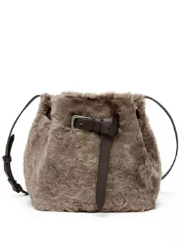 Brunello Cucinelli сумка-ведро из овчины, синий