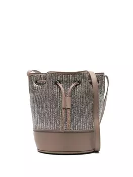 Brunello Cucinelli сумка-ведро с эффектом металлик, серебристый
