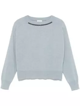 Brunello Cucinelli свитер с декором Monili, синий