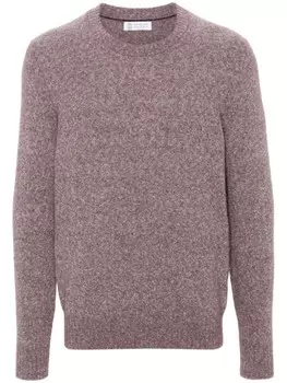 Brunello Cucinelli свитер с круглым вырезом, фиолетовый