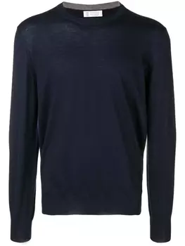 Brunello Cucinelli свитер с круглым вырезом, синий