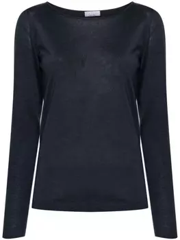Brunello Cucinelli свитер тонкой вязки, синий