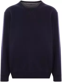 Brunello Cucinelli толстовка из джерси с круглым вырезом, синий