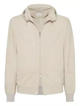 Brunello Cucinelli толстовка на молнии с капюшоном, нейтральный