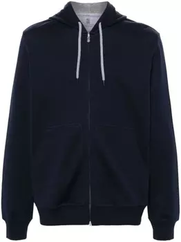 Brunello Cucinelli толстовка с капюшоном на молнии, синий