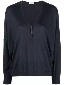 Brunello Cucinelli толстовка с кристаллами, синий