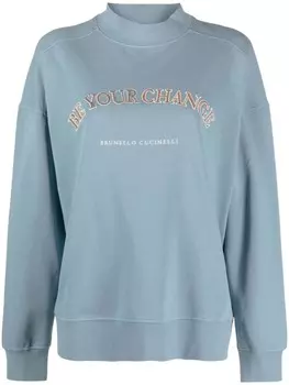 Brunello Cucinelli толстовка с логотипом, синий