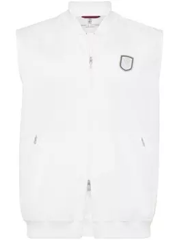 Brunello Cucinelli толстовка с полосками и теннисным значком, белый