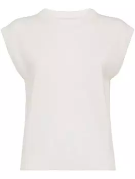 Brunello Cucinelli топ с декором Monili, белый