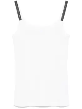 Brunello Cucinelli топ с декором Monili, белый