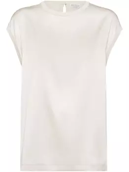 Brunello Cucinelli топ с декором Monili, нейтральный цвет