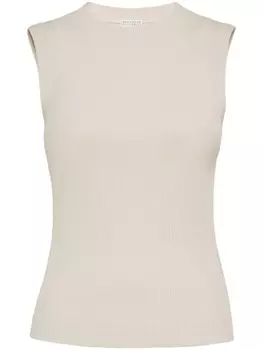 Brunello Cucinelli топ с декором Monili, нейтральный цвет