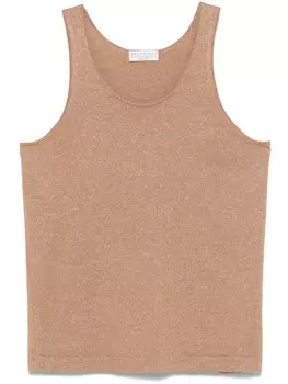 Brunello Cucinelli топ с люрексом, коричневый
