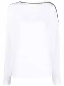 Brunello Cucinelli топ с открытым плечом, белый