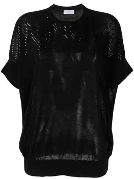Brunello Cucinelli топ с пайетками, черный