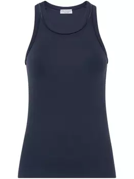 Brunello Cucinelli топ со вставками, синий