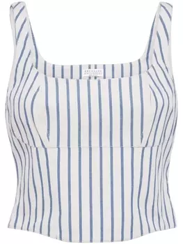 Brunello Cucinelli топ в полоску, белый