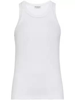 Brunello Cucinelli топ в рубчик, белый