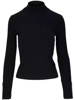 Brunello Cucinelli топ в рубчик с высоким воротником, черный