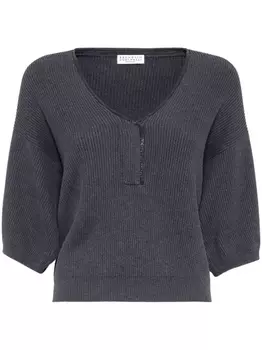 Brunello Cucinelli топ в рубчик, серый