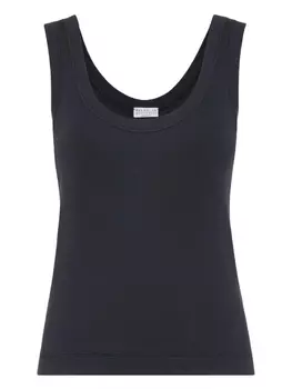 Brunello Cucinelli топ в рубчик, синий