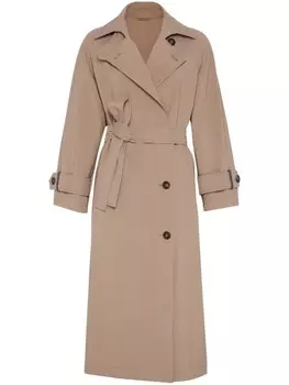 Brunello Cucinelli тренч с поясом, коричневый