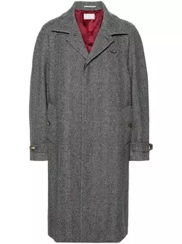 Brunello Cucinelli тренч с узором в елочку, черный