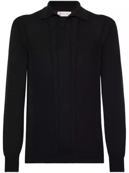 Brunello Cucinelli трикотажная футболка-поло, черный