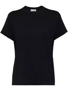 Brunello Cucinelli трикотажная однотонная футболка, черный
