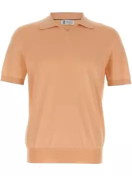Brunello Cucinelli трикотажная рубашка поло, оранжевый
