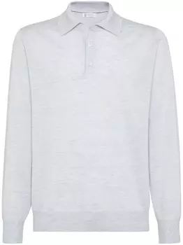 Brunello Cucinelli трикотажная рубашка поло, серый