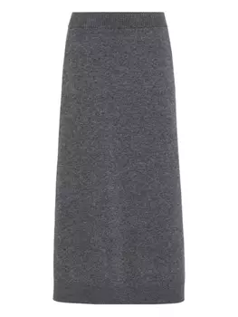 Brunello Cucinelli трикотажная юбка миди, серый