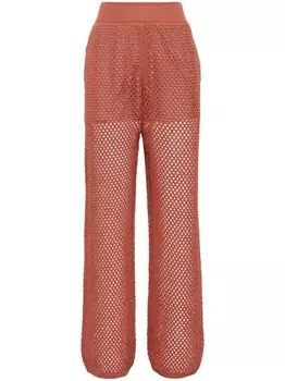 Brunello Cucinelli трикотажные брюки с декоративной строчкой, оранжевый