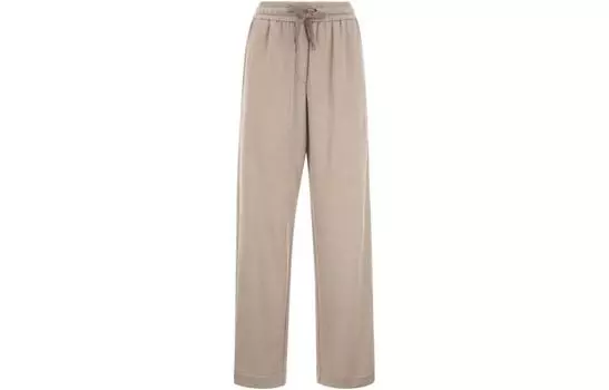 Brunello Cucinelli Трикотажные спортивные брюки женские цвета хаки