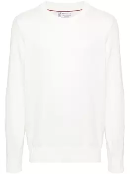 Brunello Cucinelli трикотажный джемпер, белый