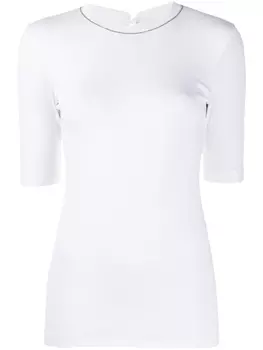 Brunello Cucinelli трикотажный топ с декором Monili, белый