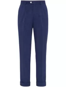 Brunello Cucinelli твиловые брюки, синий