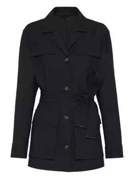 Brunello Cucinelli твиловый блейзер Fluid, серый