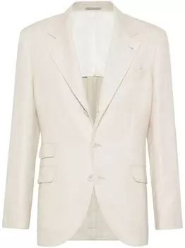 Brunello Cucinelli твиловый однобортный пиджак, нейтральный цвет