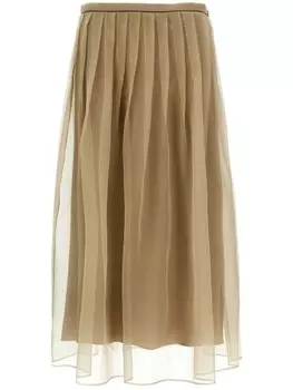 Brunello Cucinelli юбка из тюля, нейтральный
