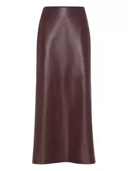 Brunello Cucinelli юбка макси из кожи, красный