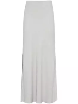 Brunello Cucinelli юбка макси с завышенной талией, серый