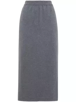 Brunello Cucinelli юбка миди с эластичным поясом, серый