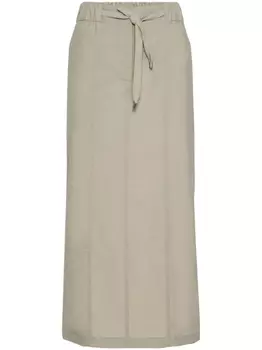 Brunello Cucinelli юбка миди с кулиской, зеленый
